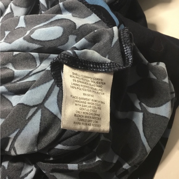 London Times Women’s Black And Blue Leaf Print Sleeveless Cropped Jumpsuit Sz 10 - Picture 5 of 6